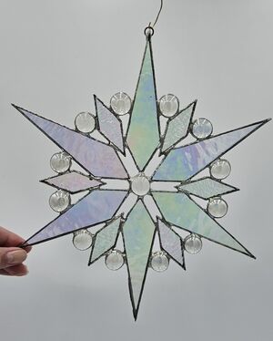 Stunning Iridescent Stained Glass Star ✨